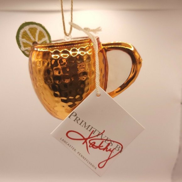 Moscow Mule Cocktail Glass Christmas Ornament Primitives By Kathy Gift - Picture 2 of 3